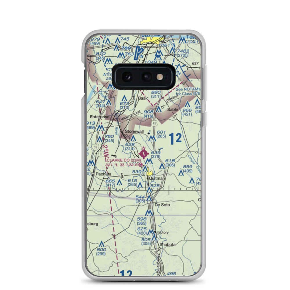 Clarke County Airport (23M) VFR Sectional Samsung Case Samsung Galaxy S10e model shown