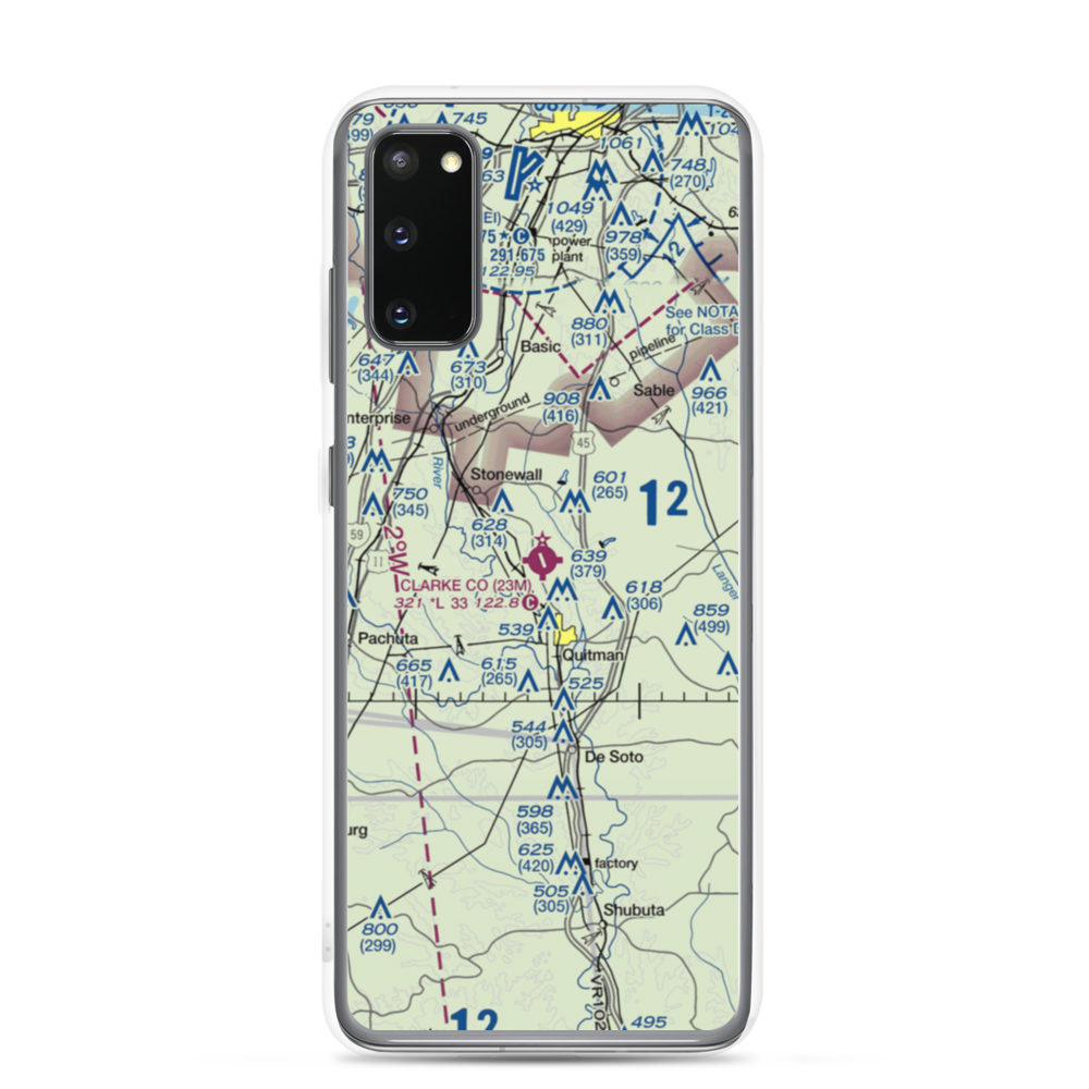 Clarke County Airport (23M) VFR Sectional Samsung Case Samsung Galaxy S20 model shown