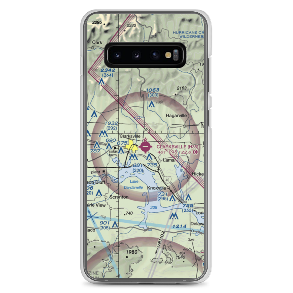 Clarksville Municipal Airport (H35) VFR Sectional Samsung Case Samsung Galaxy S10+ model shown
