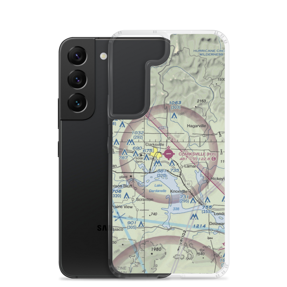 Clarksville Municipal Airport (H35) VFR Sectional Samsung Case Samsung Galaxy S22 model shown