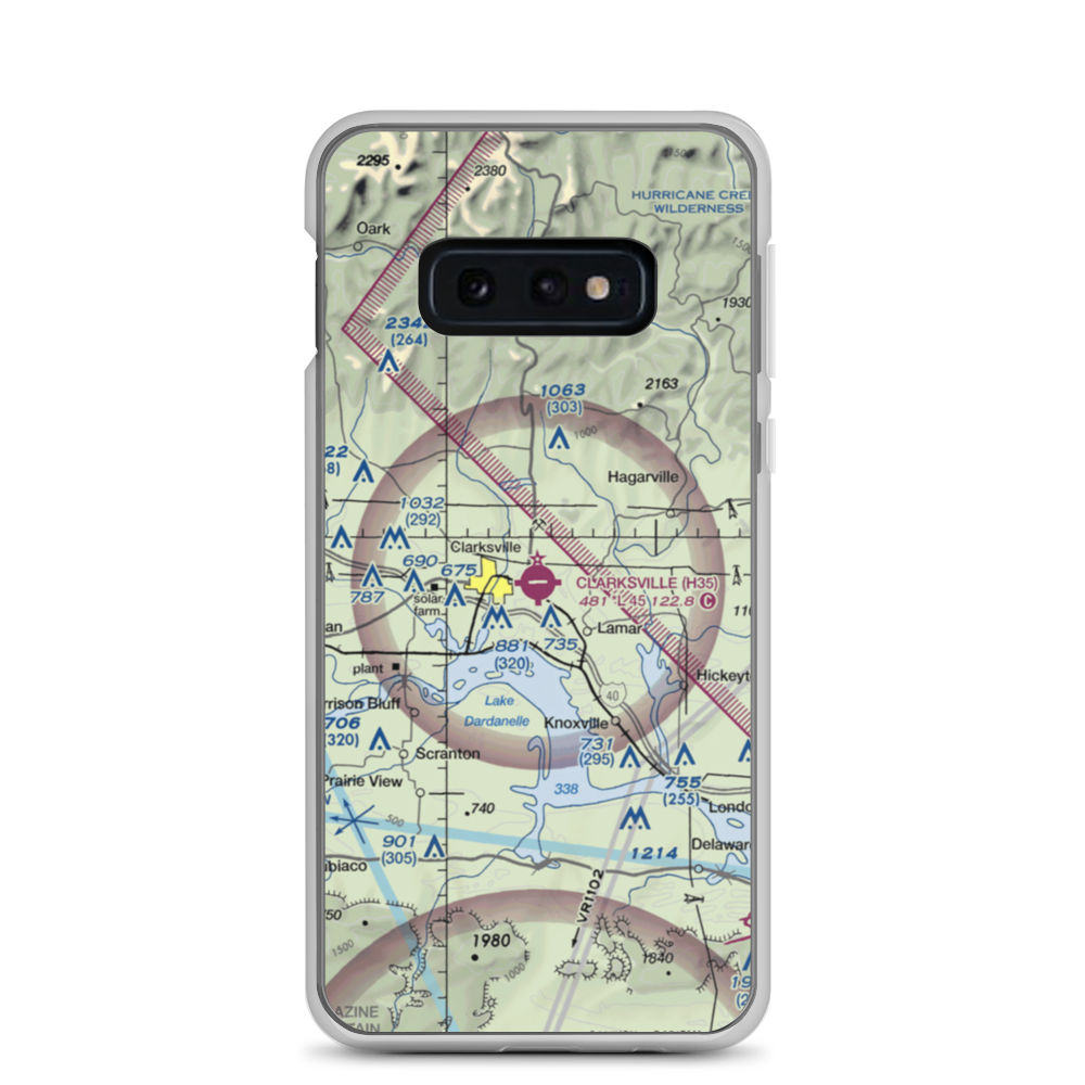 Clarksville Municipal Airport (H35) VFR Sectional Samsung Case Samsung Galaxy S10e model shown