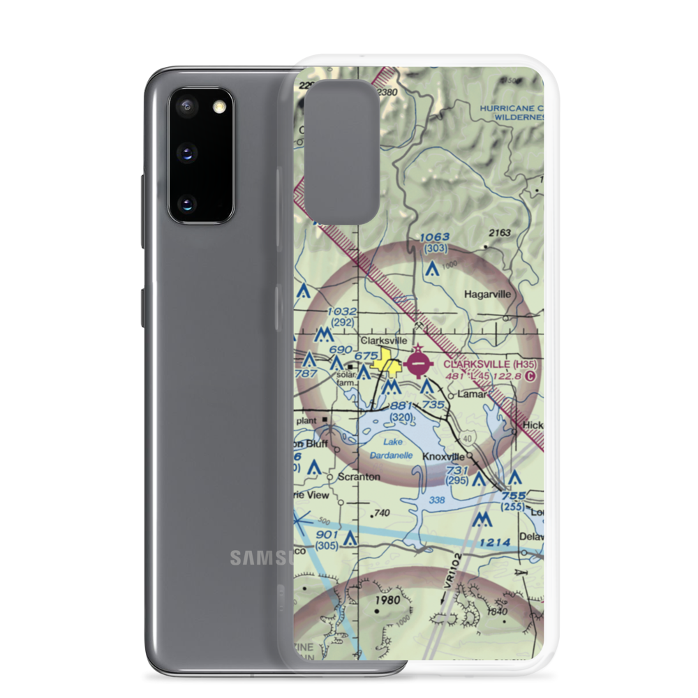 Clarksville Municipal Airport (H35) VFR Sectional Samsung Case Samsung Galaxy S20 model shown