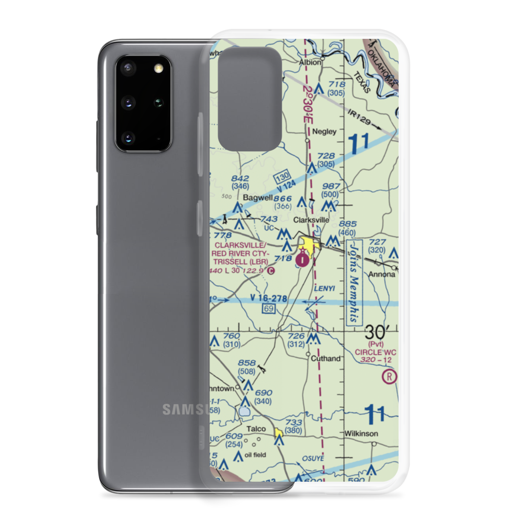 Clarksville Red River City-J D Trissell Field (LBR) VFR Sectional Samsung Case Samsung Galaxy S20 Plus model shown