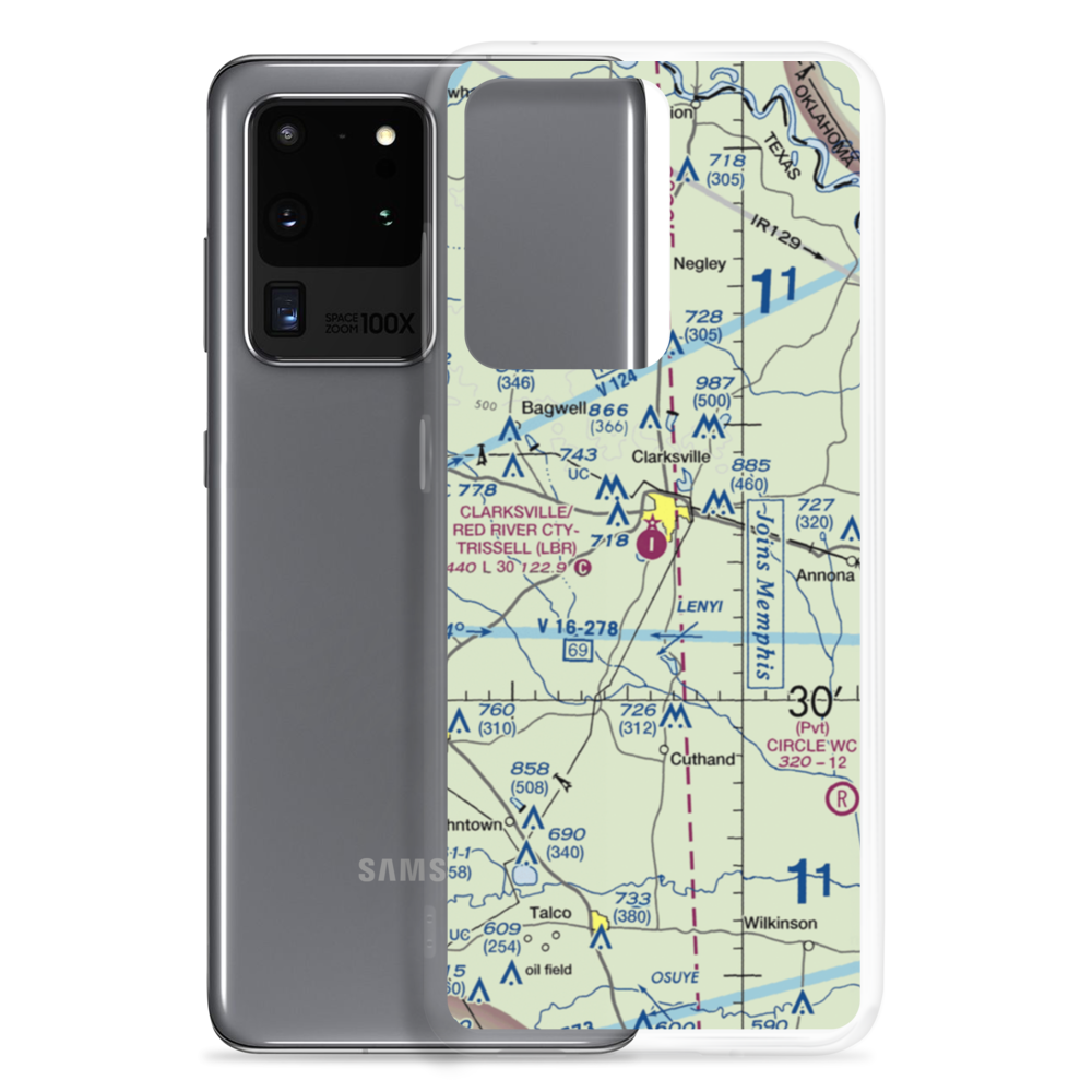 Clarksville Red River City-J D Trissell Field (LBR) VFR Sectional Samsung Case Samsung Galaxy S20 Ultra model shown