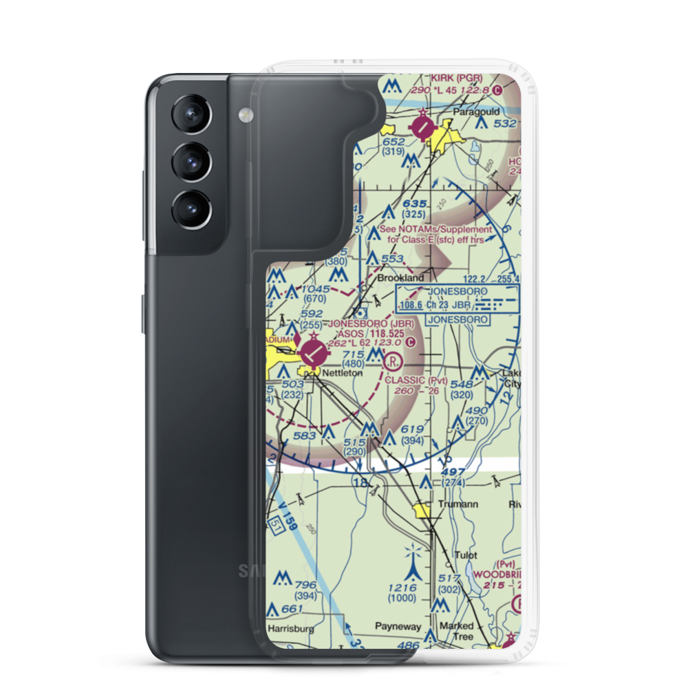 Classic Airstrip (23AR) VFR Sectional Samsung Case Samsung Galaxy S21 model shown