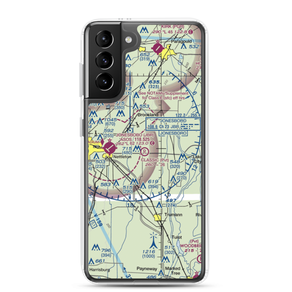 Classic Airstrip (23AR) VFR Sectional Samsung Case Samsung Galaxy S21 Plus model shown