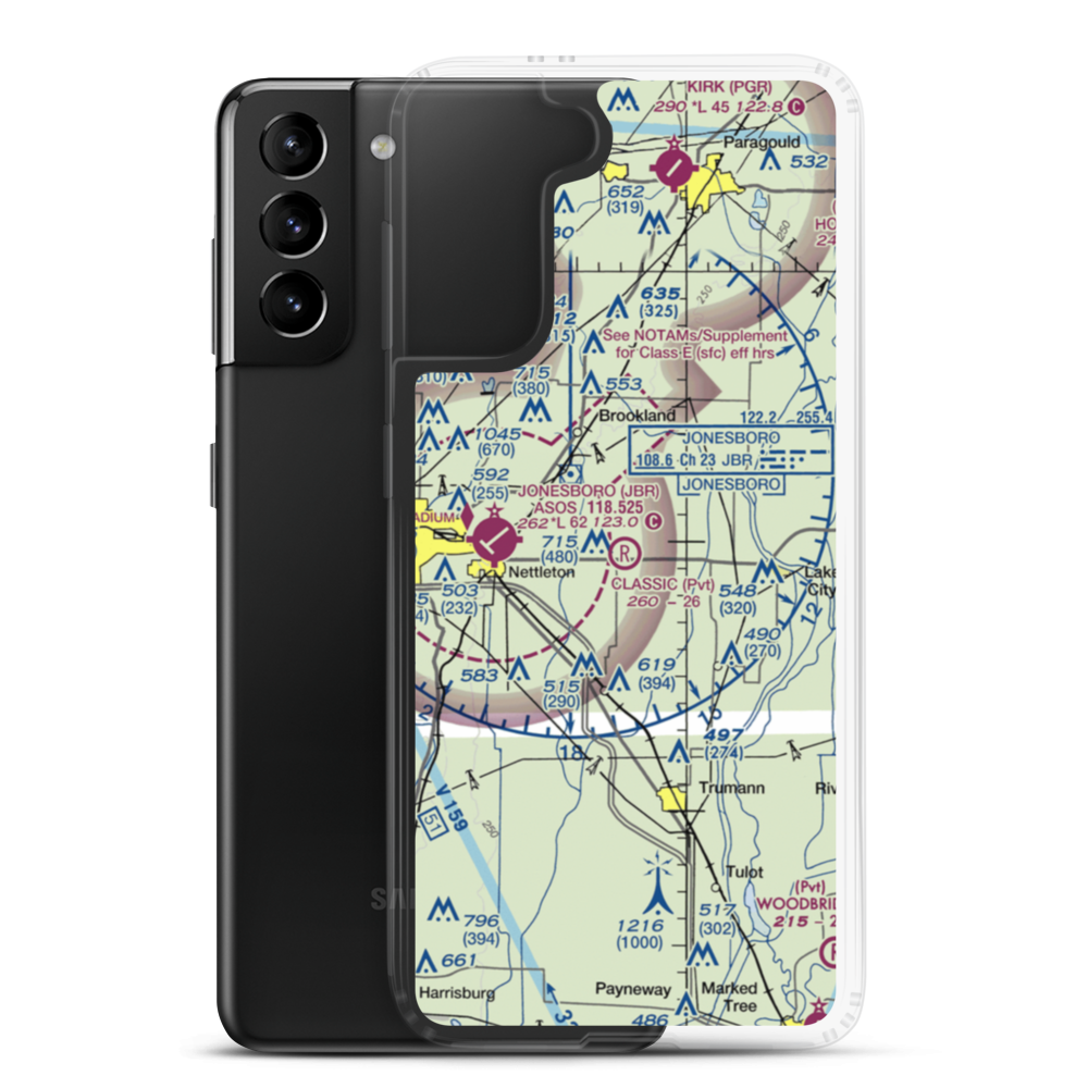 Classic Airstrip (23AR) VFR Sectional Samsung Case Samsung Galaxy S21 Plus model shown