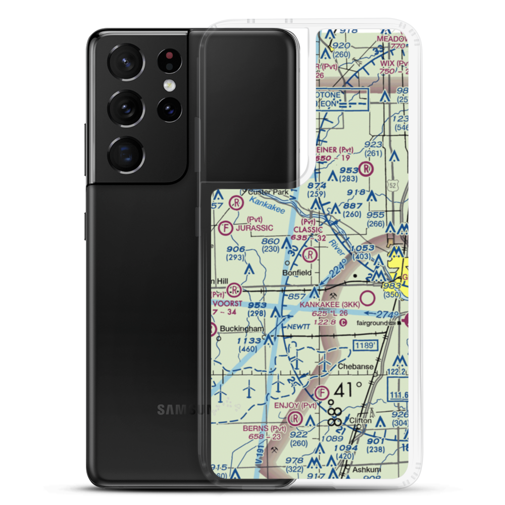 Classic Landings Airport (05IL) VFR Sectional Samsung Case Samsung Galaxy S21 Ultra model shown