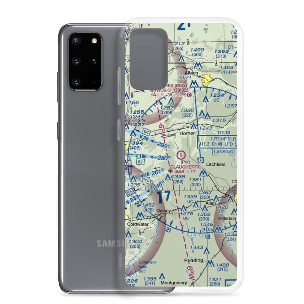 Claucherty Airport (MI35) VFR Sectional Samsung Case Samsung Galaxy S20 Plus model shown