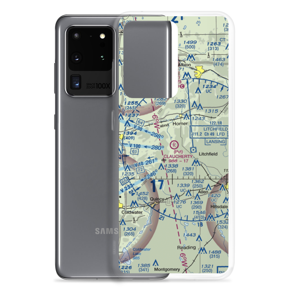 Claucherty Airport (MI35) VFR Sectional Samsung Case Samsung Galaxy S20 Ultra model shown