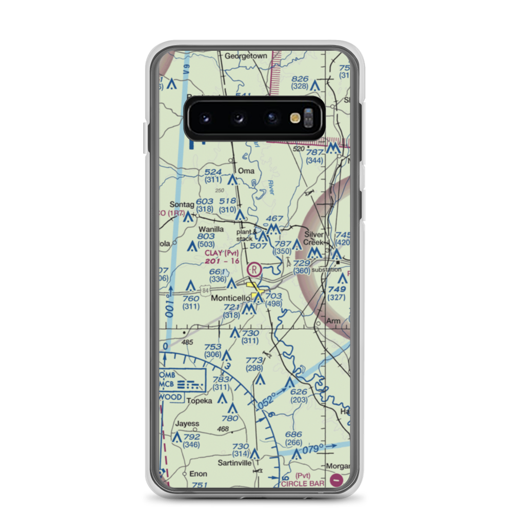 Clay Airport (MS50) VFR Sectional Samsung Case Samsung Galaxy S10 model shown