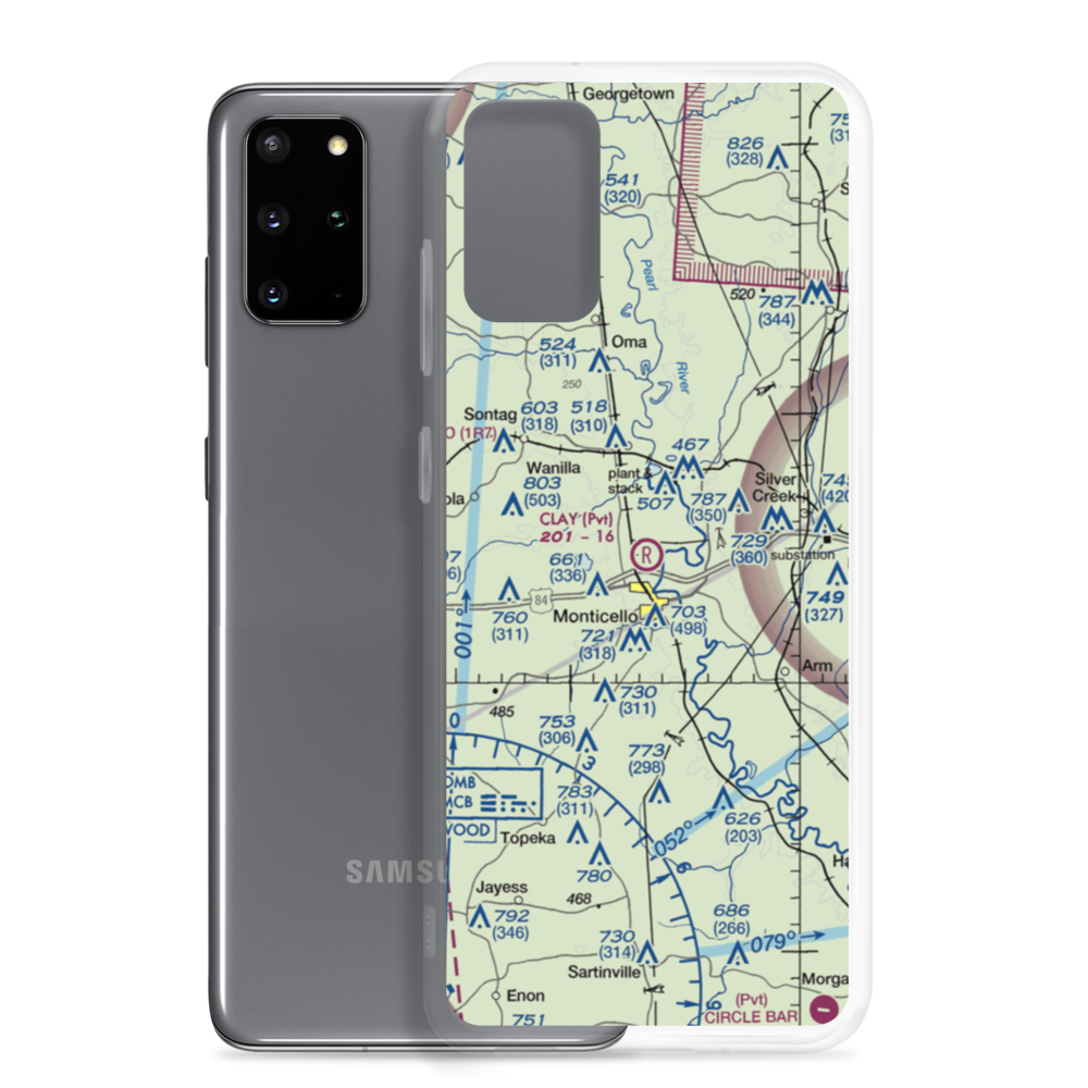 Clay Airport (MS50) VFR Sectional Samsung Case Samsung Galaxy S20 Plus model shown
