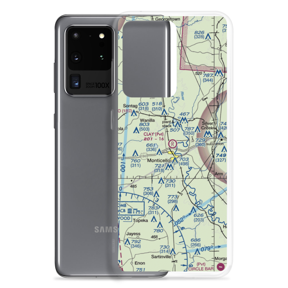 Clay Airport (MS50) VFR Sectional Samsung Case Samsung Galaxy S20 Ultra model shown