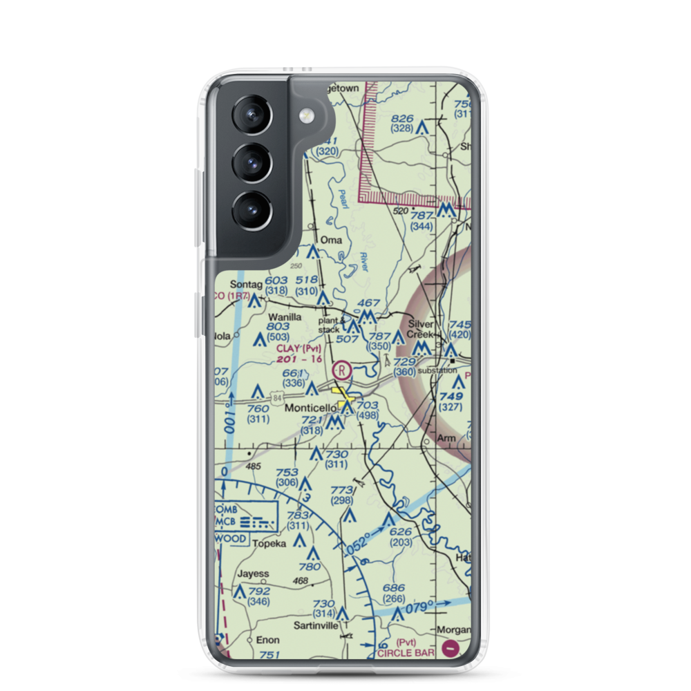 Clay Airport (MS50) VFR Sectional Samsung Case Samsung Galaxy S21 model shown