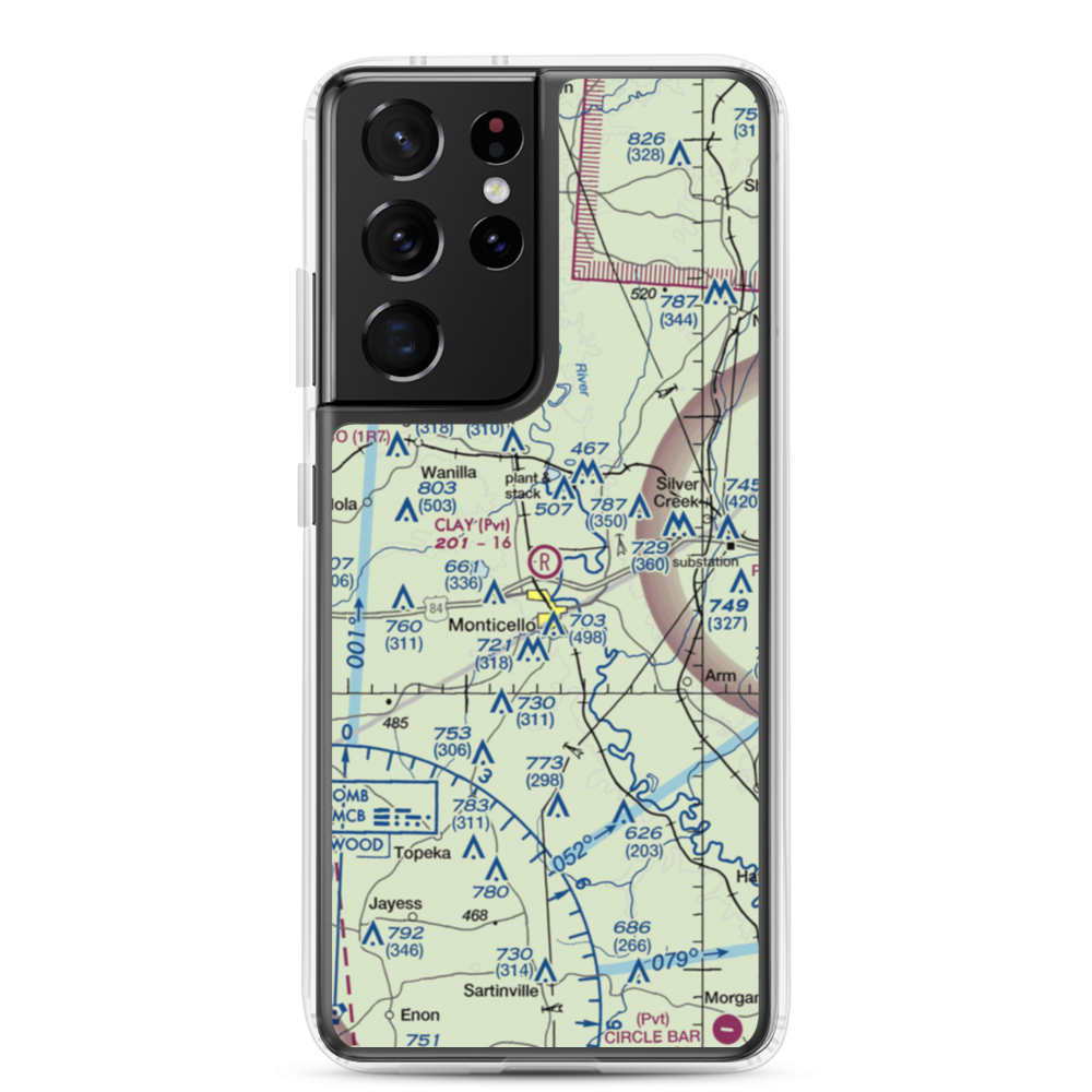 Clay Airport (MS50) VFR Sectional Samsung Case Samsung Galaxy S21 Ultra model shown