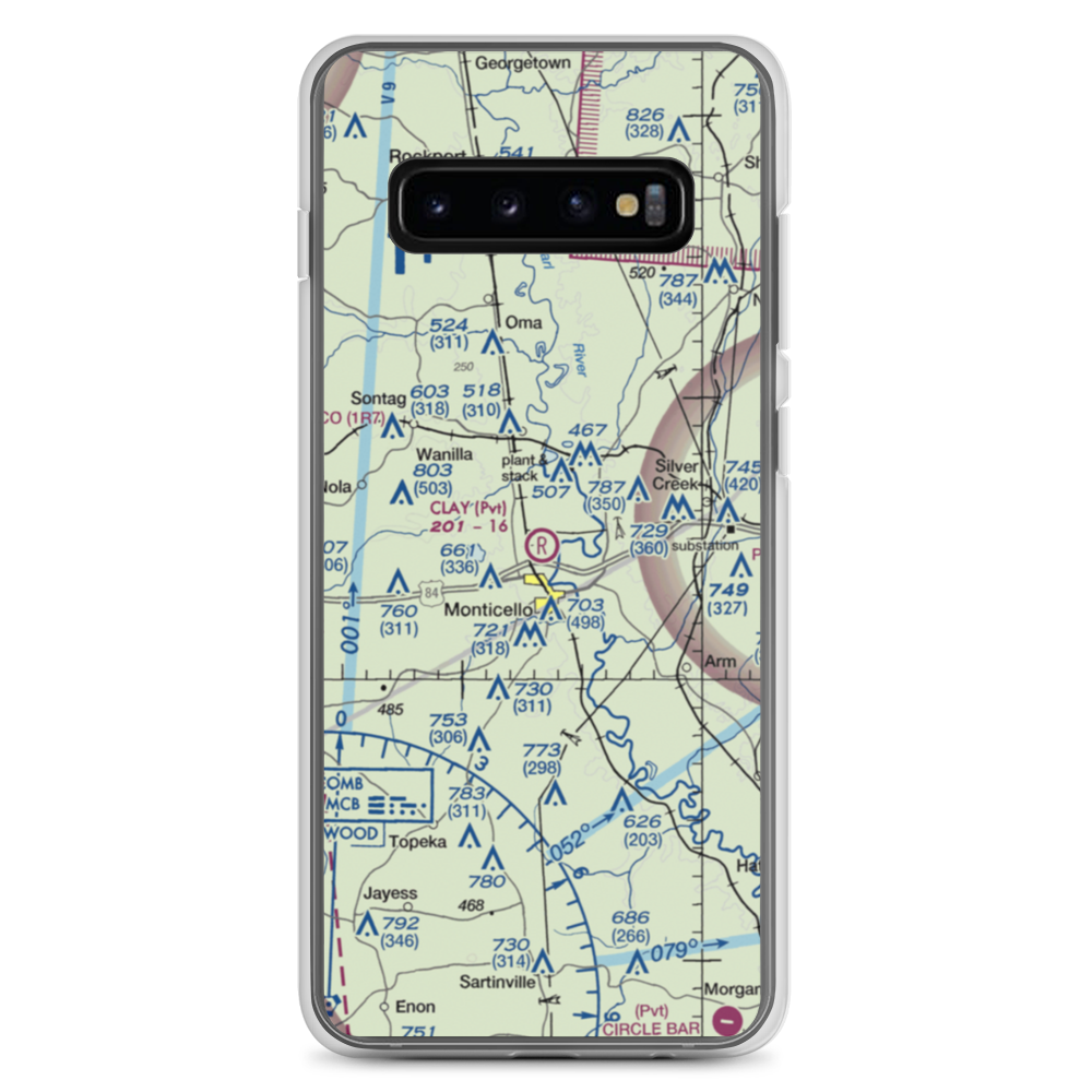 Clay Airport (MS50) VFR Sectional Samsung Case Samsung Galaxy S10+ model shown