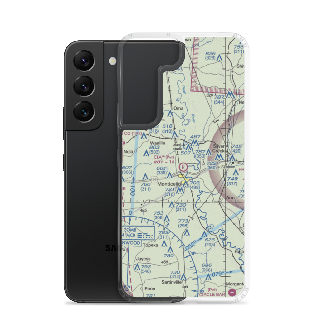 Clay Airport (MS50) VFR Sectional Samsung Case Samsung Galaxy S22 model shown