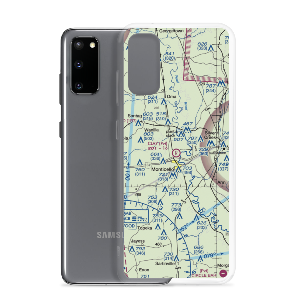 Clay Airport (MS50) VFR Sectional Samsung Case Samsung Galaxy S20 model shown