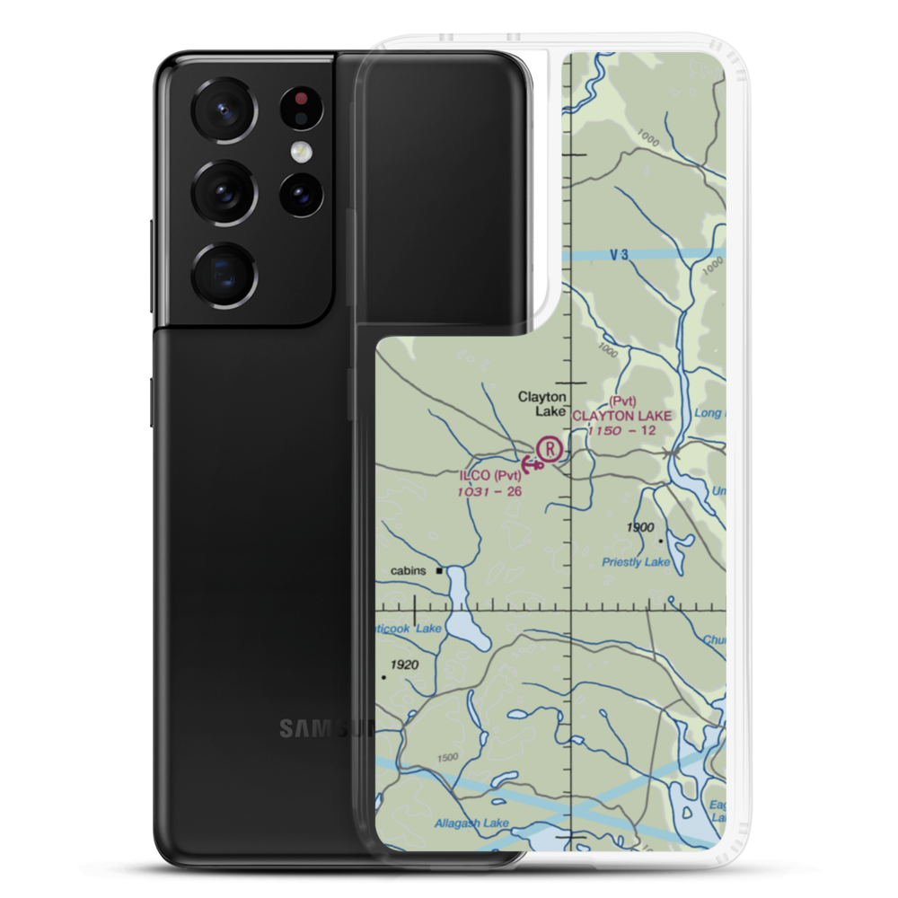 Clayton Lake Strip (ME19) VFR Sectional Samsung Case Samsung Galaxy S21 Ultra model shown