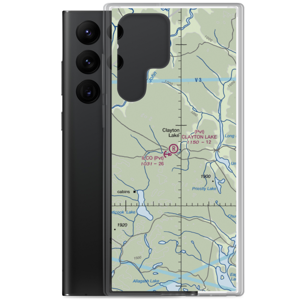 Clayton Lake Strip (ME19) VFR Sectional Samsung Case Samsung Galaxy S22 Ultra model shown