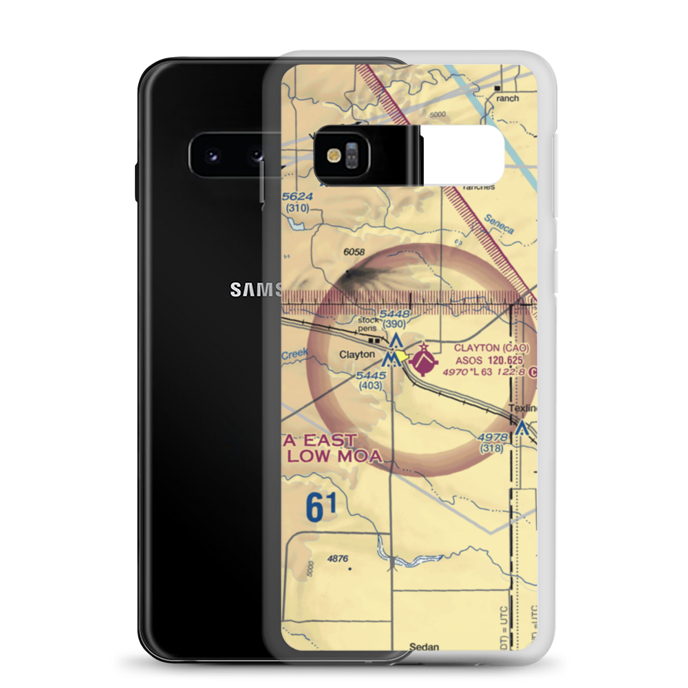 Clayton Municipal Airpark (CAO) VFR Sectional Samsung Case Samsung Galaxy S10 model shown
