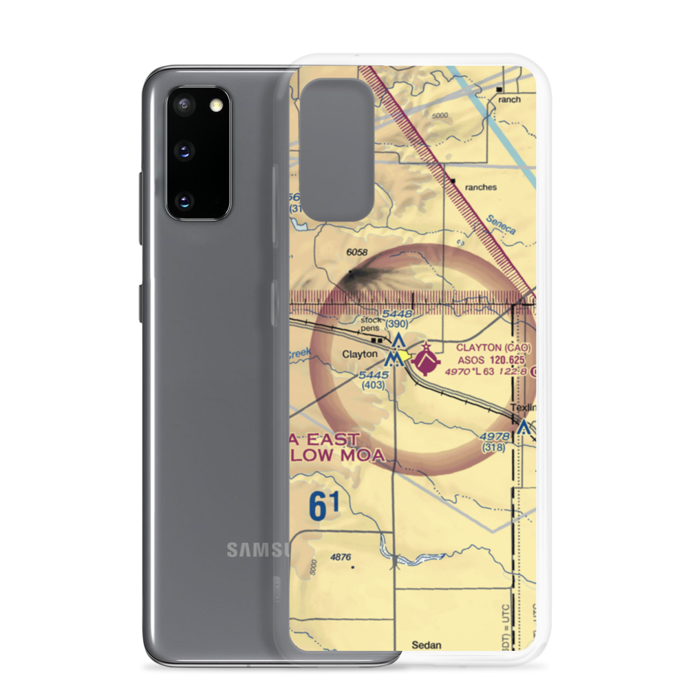 Clayton Municipal Airpark (CAO) VFR Sectional Samsung Case Samsung Galaxy S20 model shown