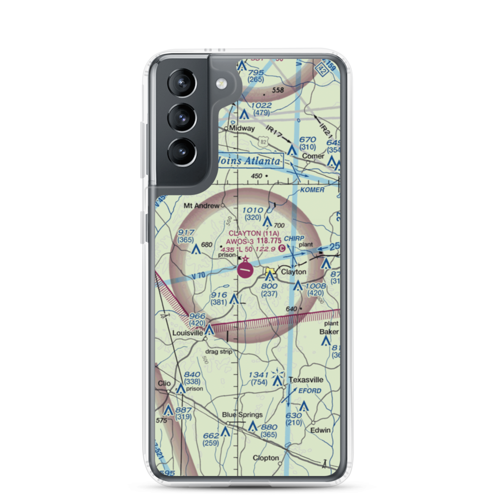 Clayton Municipal Airport (11A) VFR Sectional Samsung Case Samsung Galaxy S21 model shown