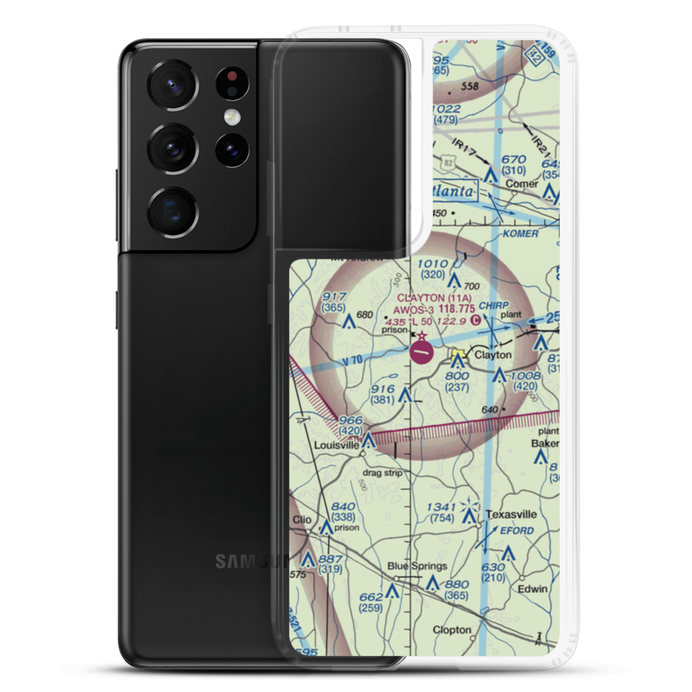 Clayton Municipal Airport (11A) VFR Sectional Samsung Case Samsung Galaxy S21 Ultra model shown
