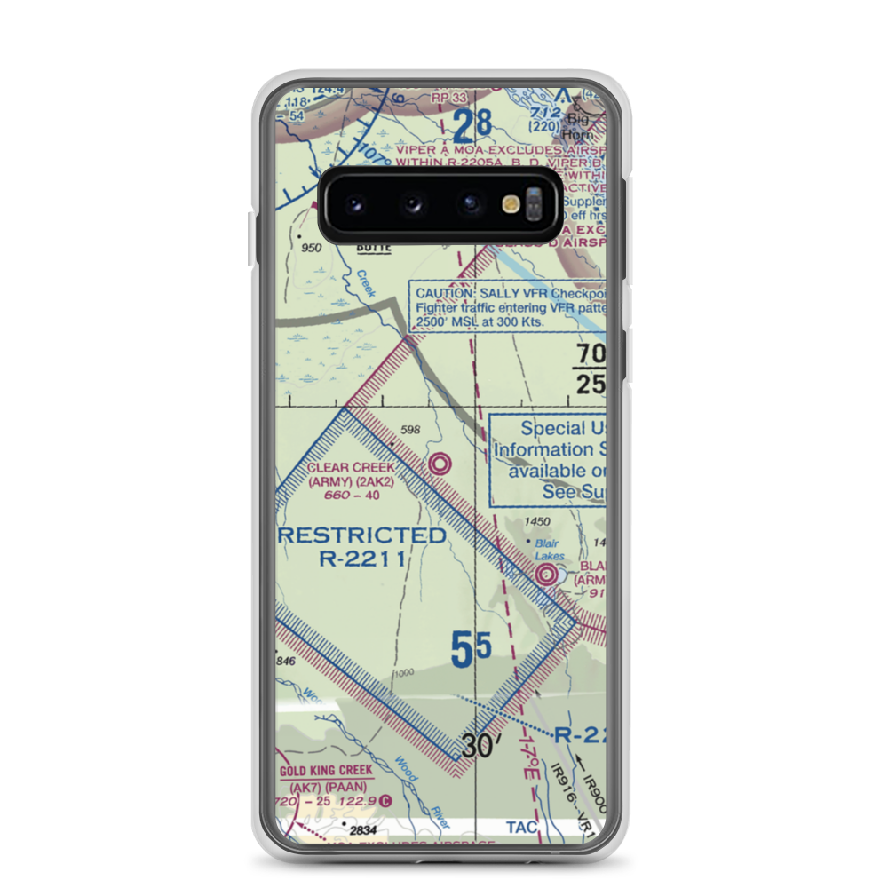Clear Creek Airport (2AK2) VFR Sectional Samsung Case Samsung Galaxy S10 model shown