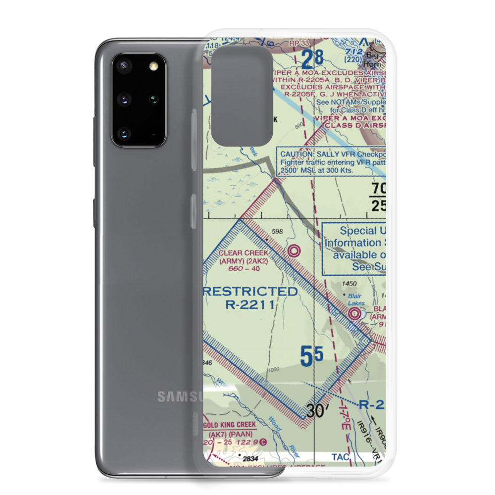 Clear Creek Airport (2AK2) VFR Sectional Samsung Case Samsung Galaxy S20 Plus model shown