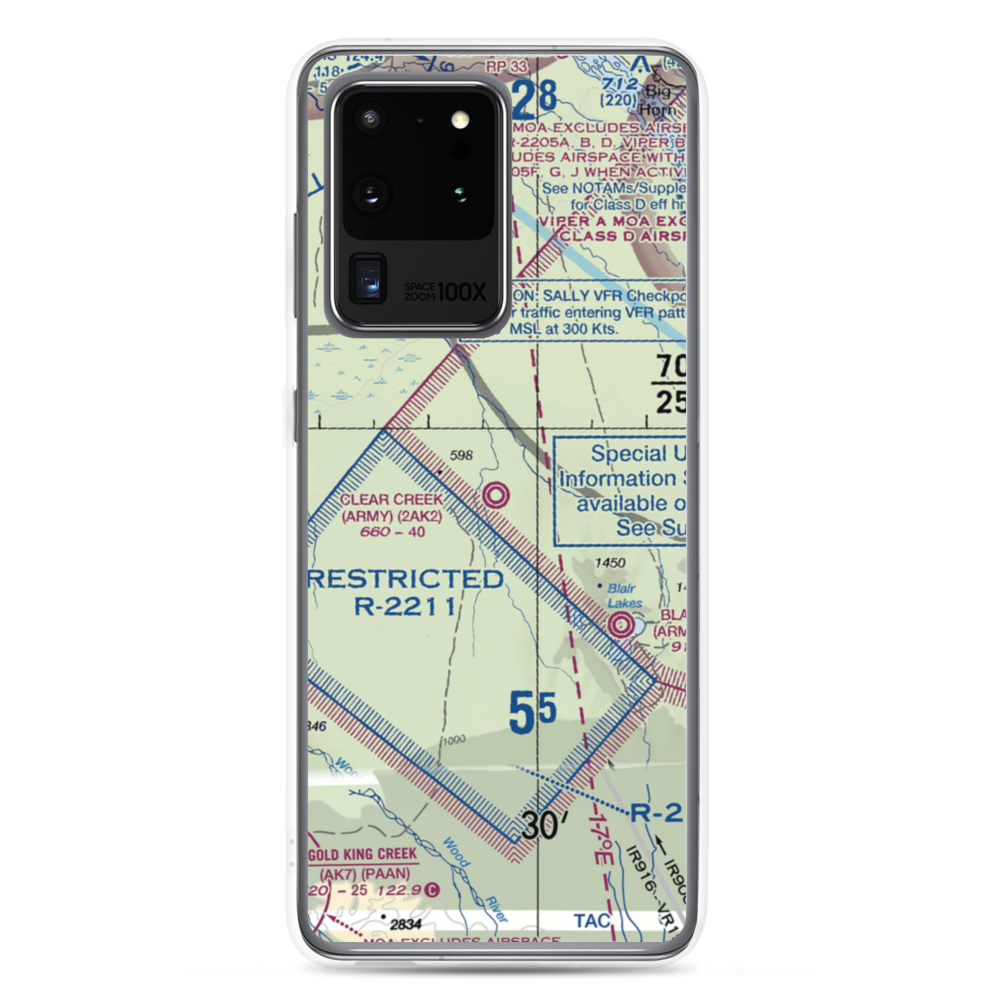 Clear Creek Airport (2AK2) VFR Sectional Samsung Case Samsung Galaxy S20 Ultra model shown