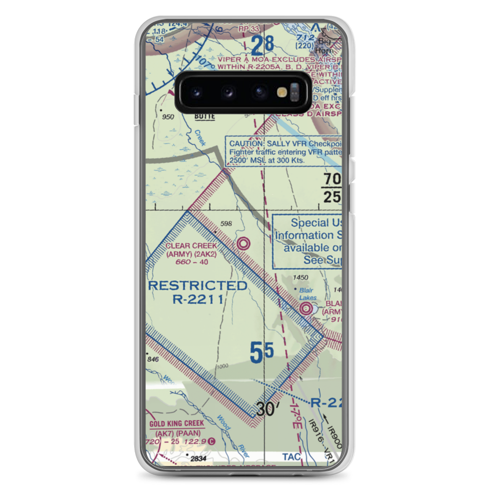 Clear Creek Airport (2AK2) VFR Sectional Samsung Case Samsung Galaxy S10+ model shown