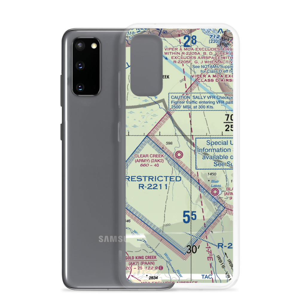 Clear Creek Airport (2AK2) VFR Sectional Samsung Case Samsung Galaxy S20 model shown
