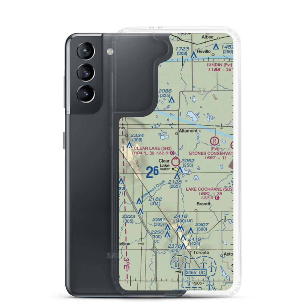 Clear Lake Municipal Airport (5H3) VFR Sectional Samsung Case Samsung Galaxy S21 model shown