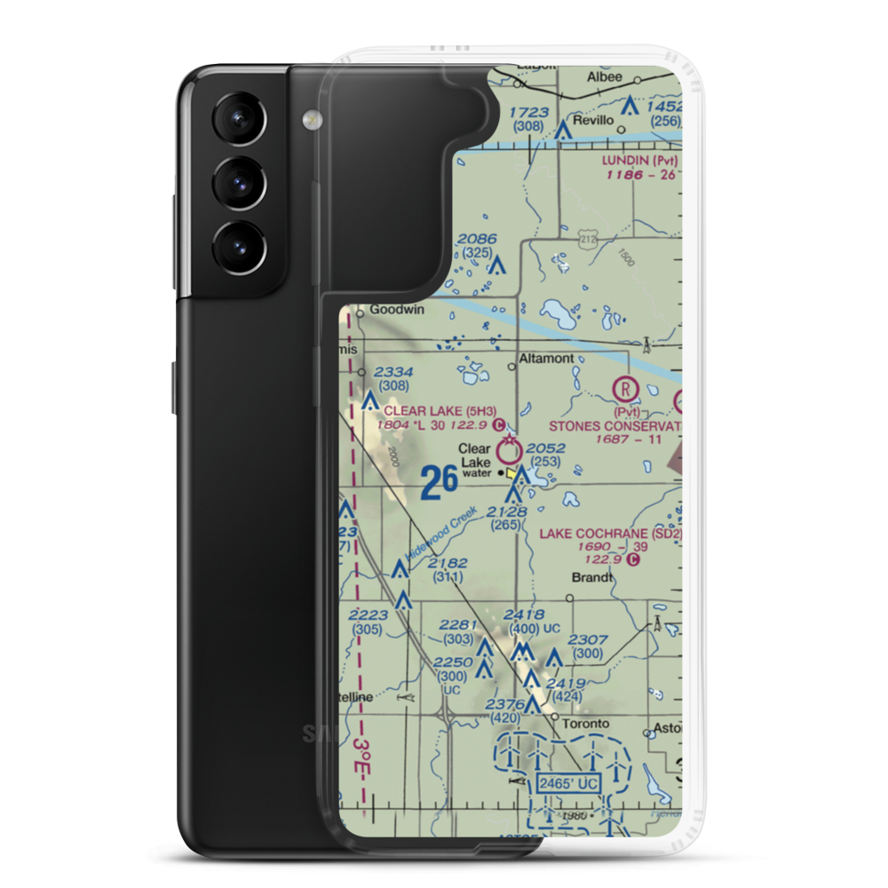 Clear Lake Municipal Airport (5H3) VFR Sectional Samsung Case Samsung Galaxy S21 Plus model shown