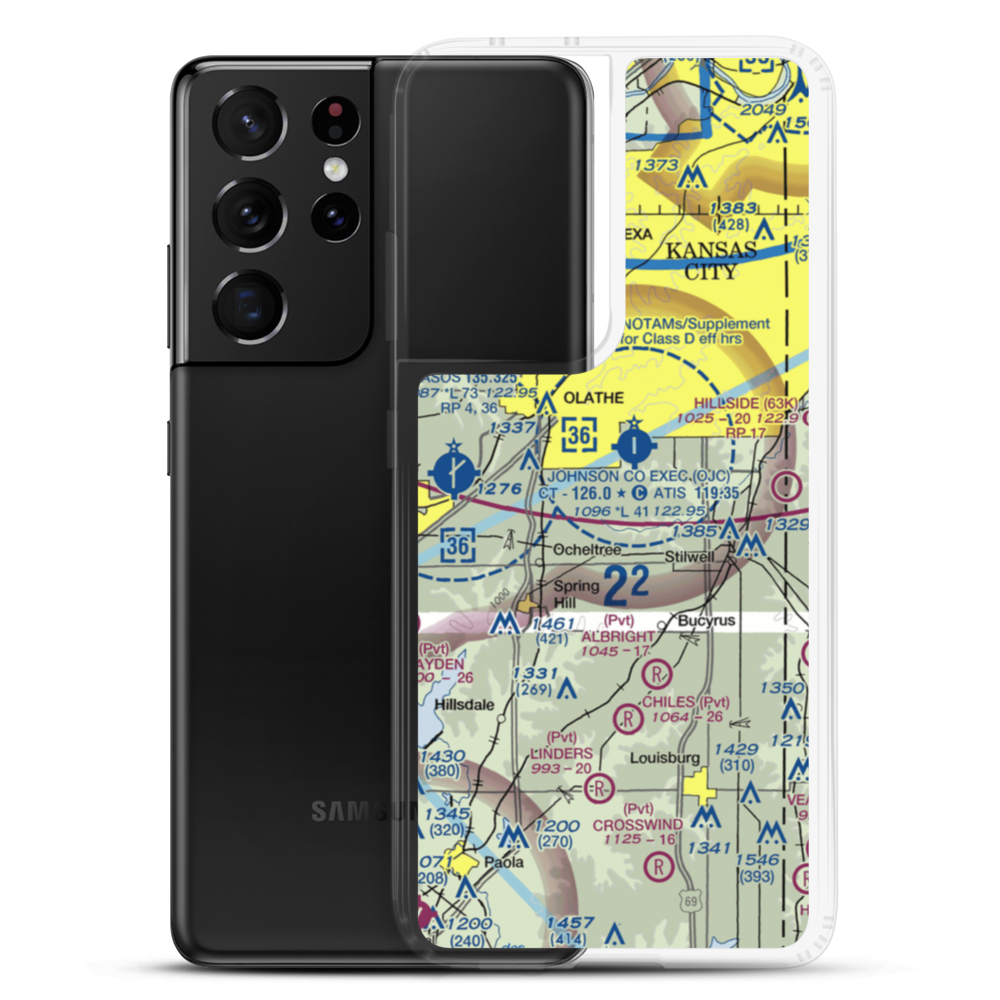 Clear View Farm Airport (97KS) VFR Sectional Samsung Case Samsung Galaxy S21 Ultra model shown
