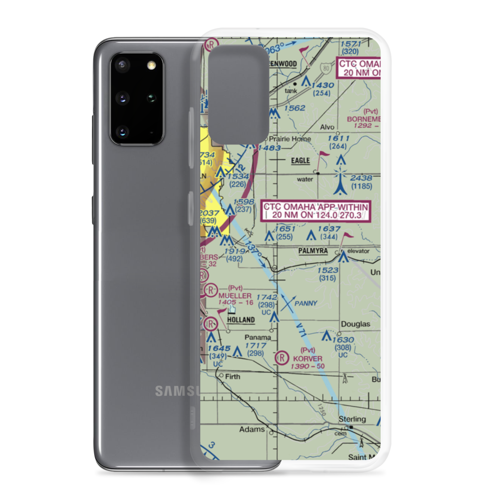 Clearidge Airport (NE33) VFR Sectional Samsung Case Samsung Galaxy S20 Plus model shown