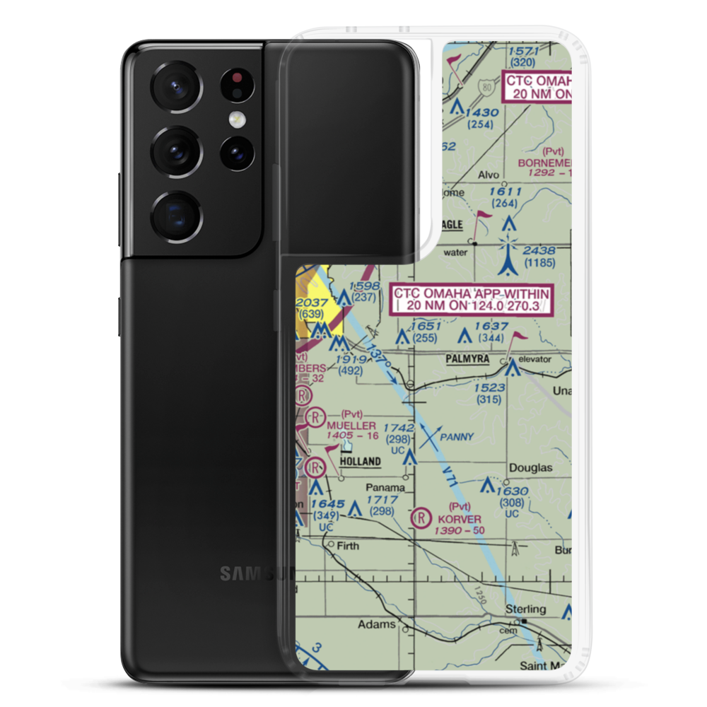 Clearidge Airport (NE33) VFR Sectional Samsung Case Samsung Galaxy S21 Ultra model shown