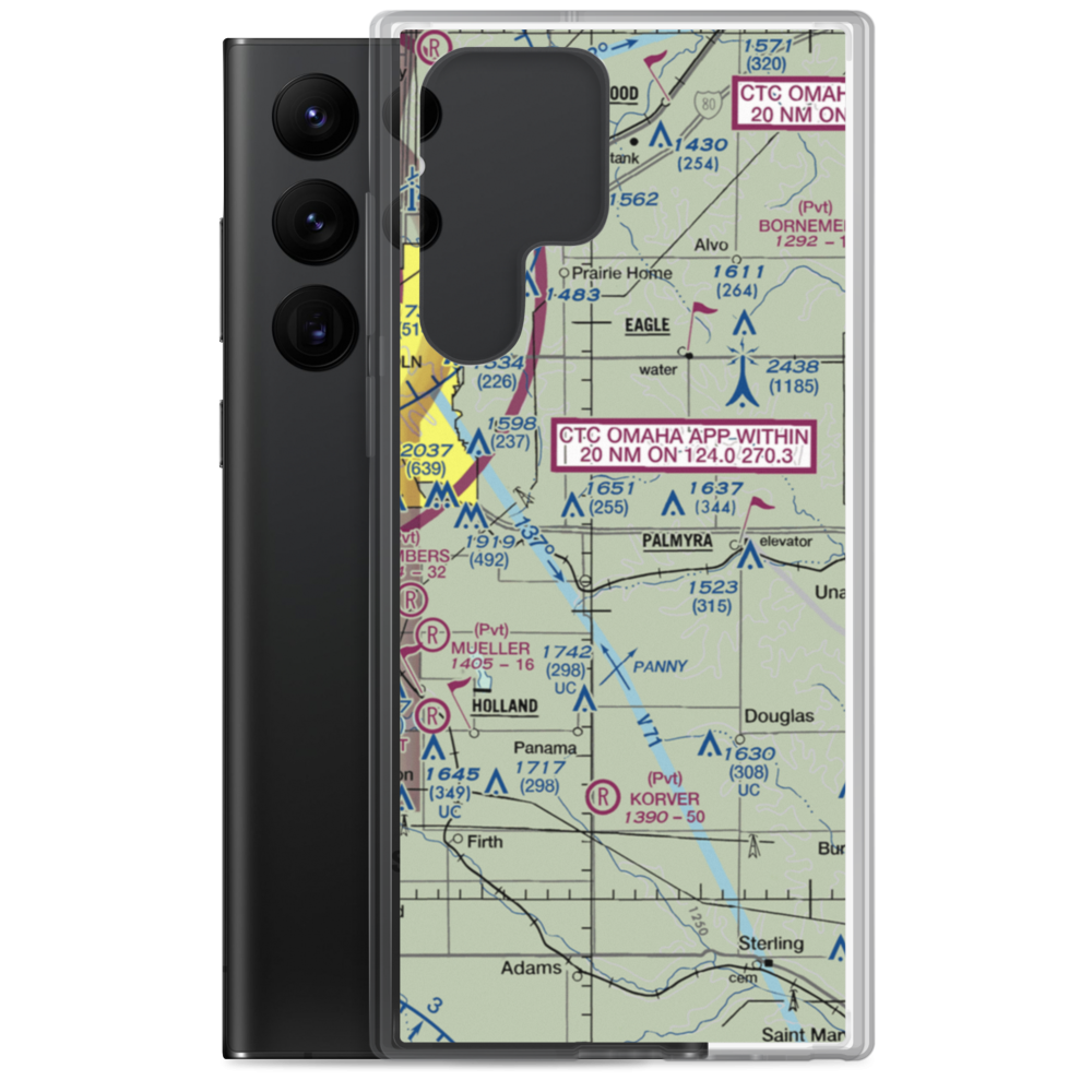 Clearidge Airport (NE33) VFR Sectional Samsung Case Samsung Galaxy S22 Ultra model shown