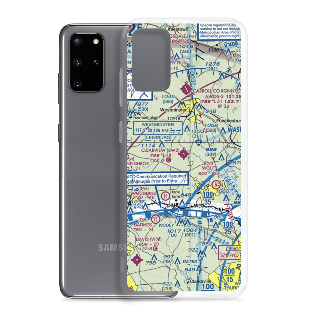 Clearview Airpark (2W2) VFR Sectional Samsung Case Samsung Galaxy S20 Plus model shown