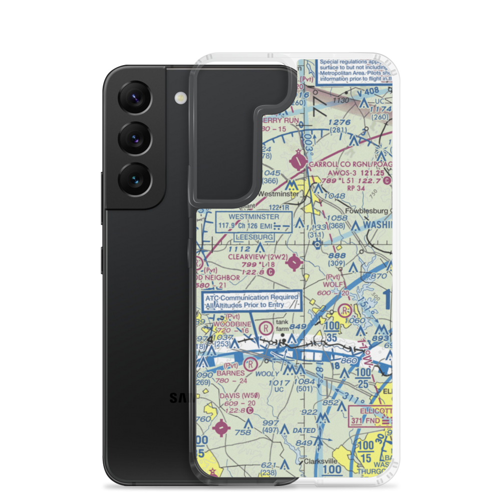 Clearview Airpark (2W2) VFR Sectional Samsung Case Samsung Galaxy S22 model shown