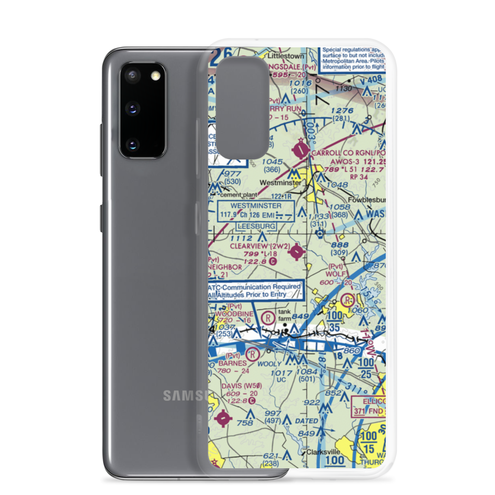 Clearview Airpark (2W2) VFR Sectional Samsung Case Samsung Galaxy S20 model shown