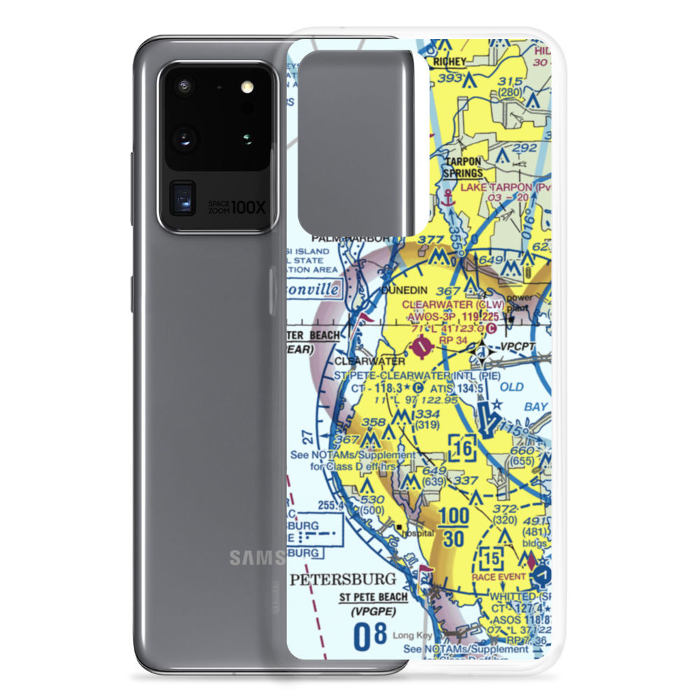Clearwater Air Park (CLW) VFR Sectional Samsung Case Samsung Galaxy S20 Ultra model shown