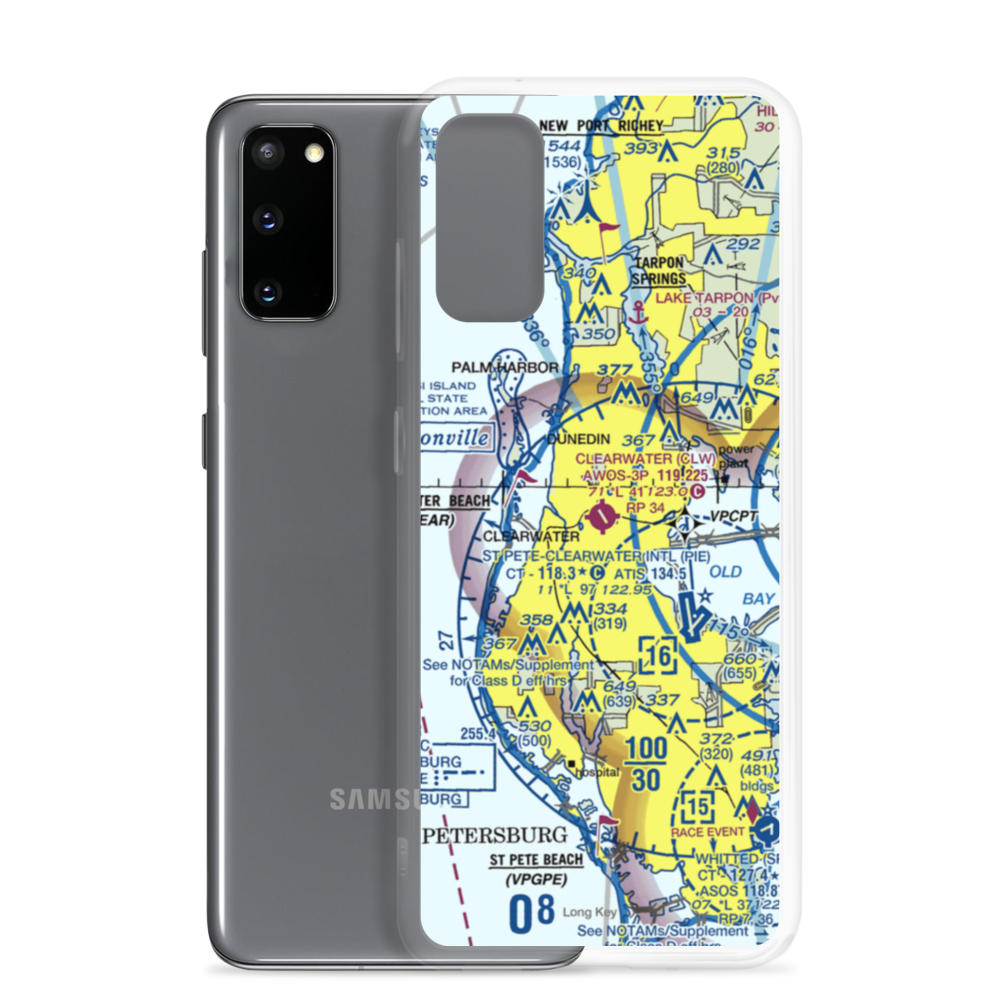 Clearwater Air Park (CLW) VFR Sectional Samsung Case Samsung Galaxy S20 model shown