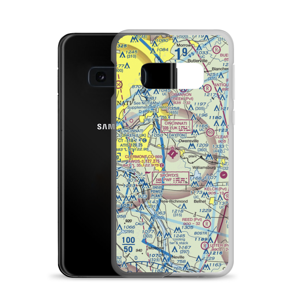 Clermont County Airport (I69) VFR Sectional Samsung Case Samsung Galaxy S10e model shown