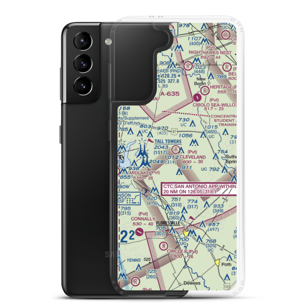 Cleveland Airport (TE12) VFR Sectional Samsung Case Samsung Galaxy S21 Plus model shown
