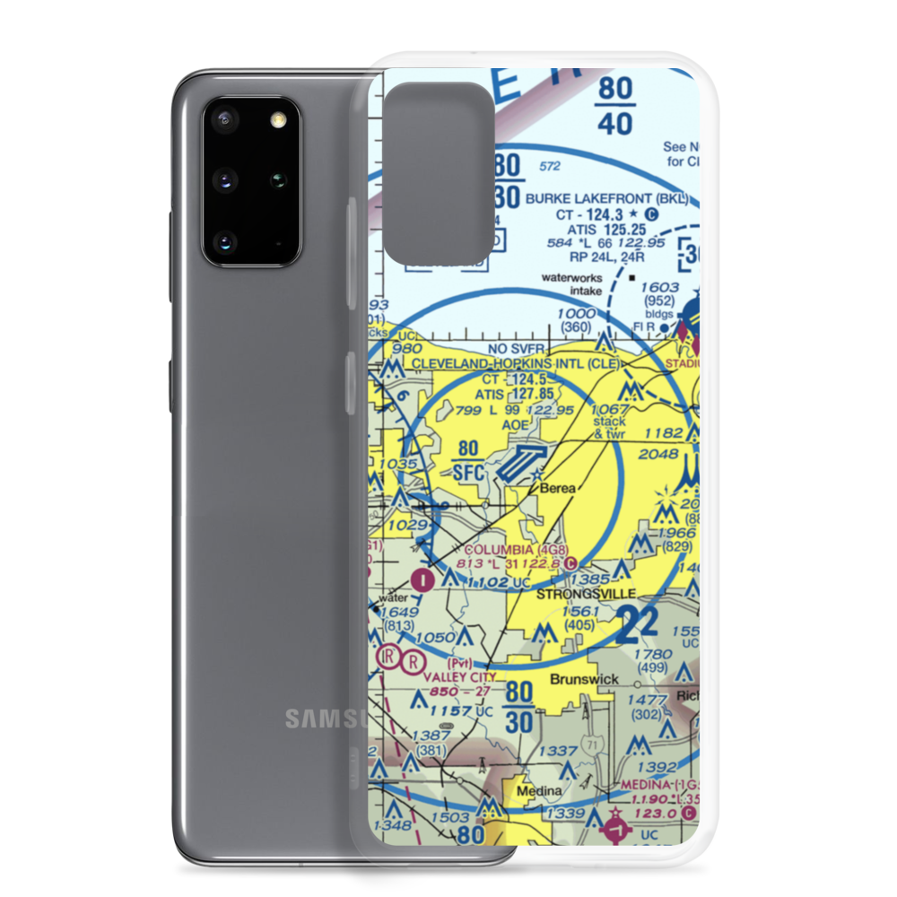 Cleveland Hopkins International Airport (CLE) VFR Sectional Samsung Case Samsung Galaxy S20 Plus model shown