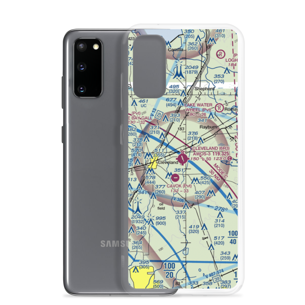 Cleveland Municipal Airport (6R3) VFR Sectional Samsung Case Samsung Galaxy S20 model shown