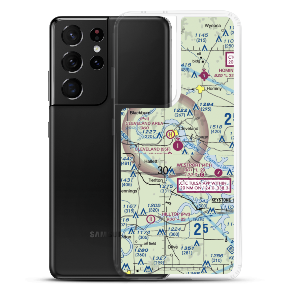 Cleveland Municipal Airport (95F) VFR Sectional Samsung Case Samsung Galaxy S21 Ultra model shown