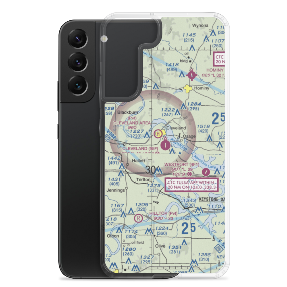 Cleveland Municipal Airport (95F) VFR Sectional Samsung Case Samsung Galaxy S22 Plus model shown